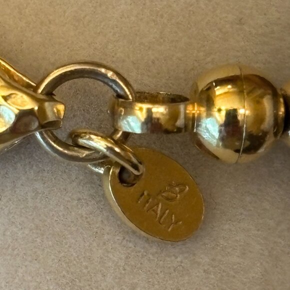 B Italy Bronzo Italia Gold Plated Black Crystal Bracelet - Picture 9 of 11